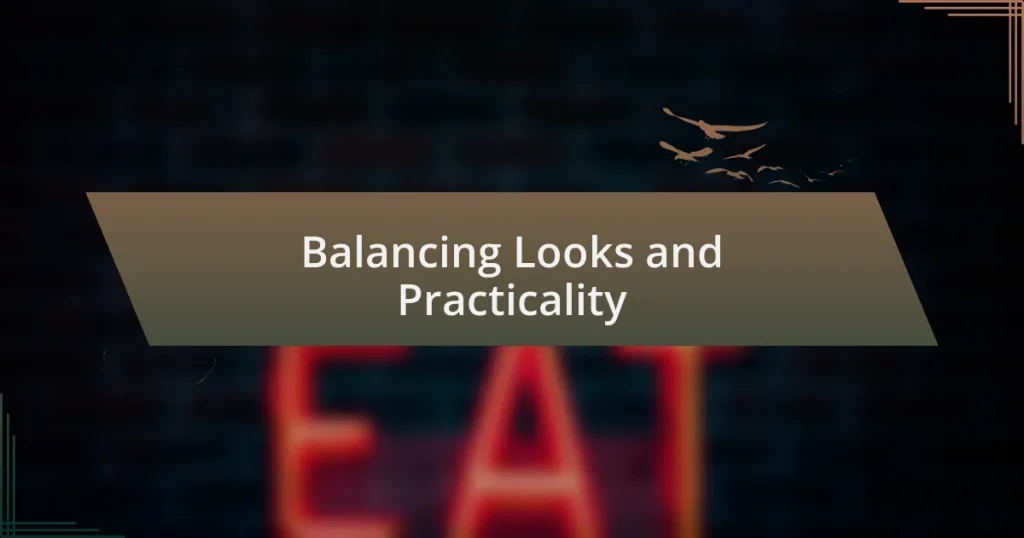 Balancing Looks and Practicality