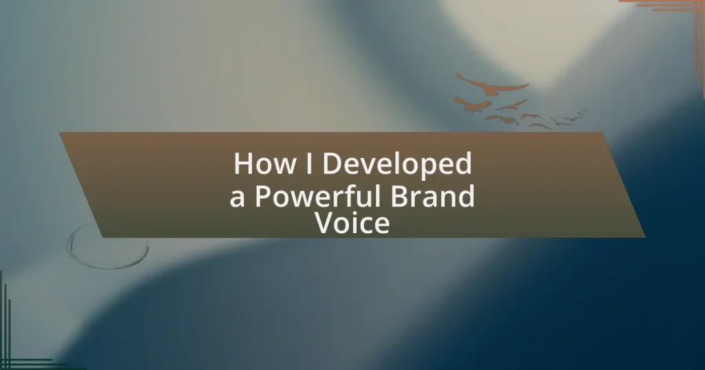 How I Developed a Powerful Brand Voice
