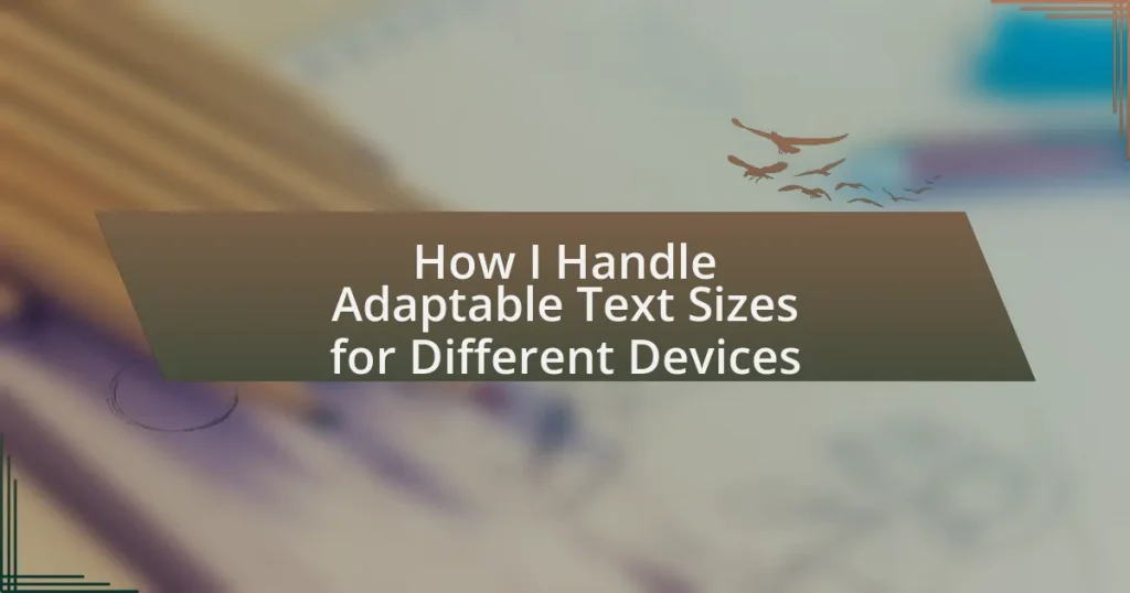 How I Handle Adaptable Text Sizes for Different Devices