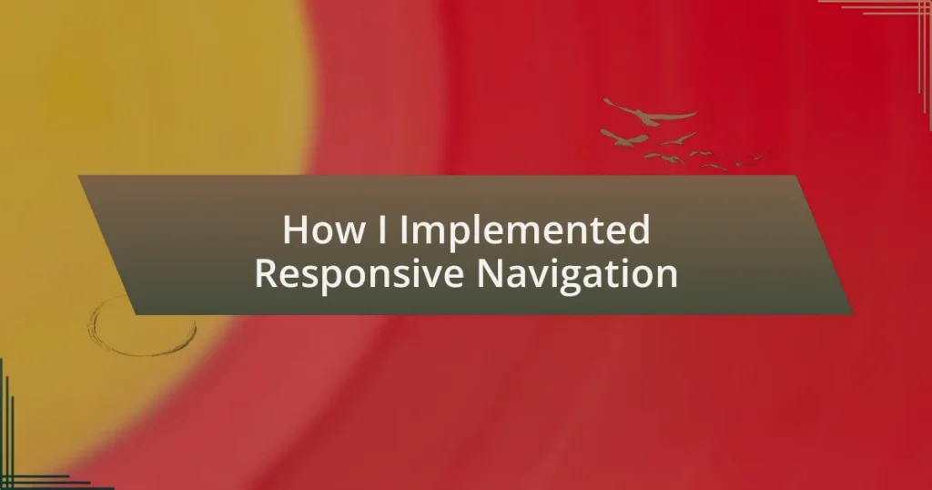 How I Implemented Responsive Navigation
