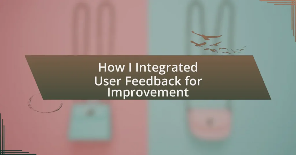 How I Integrated User Feedback for Improvement