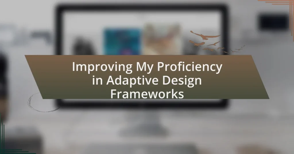 Improving My Proficiency in Adaptive Design Frameworks