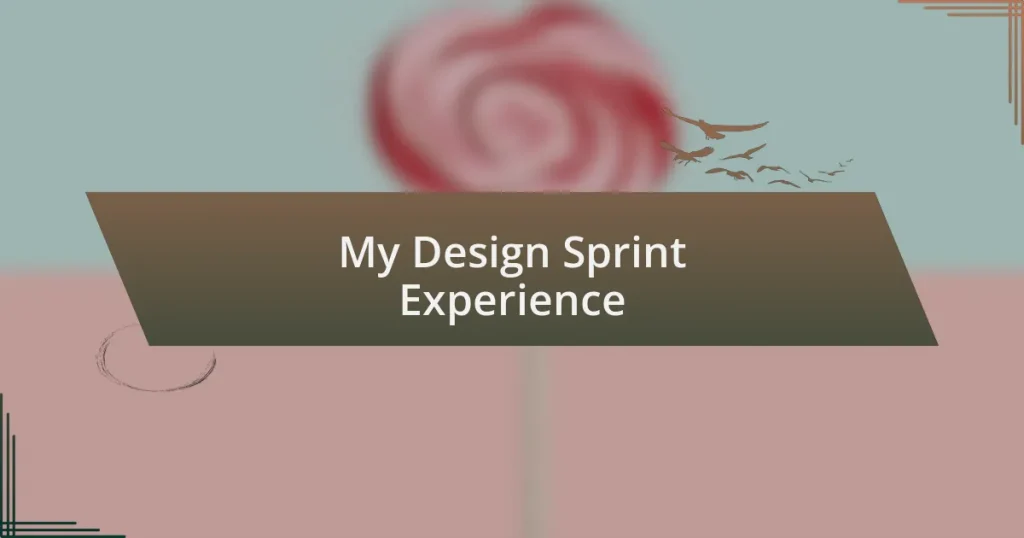My Design Sprint Experience