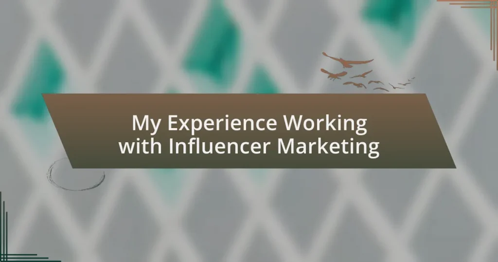My Experience Working with Influencer Marketing