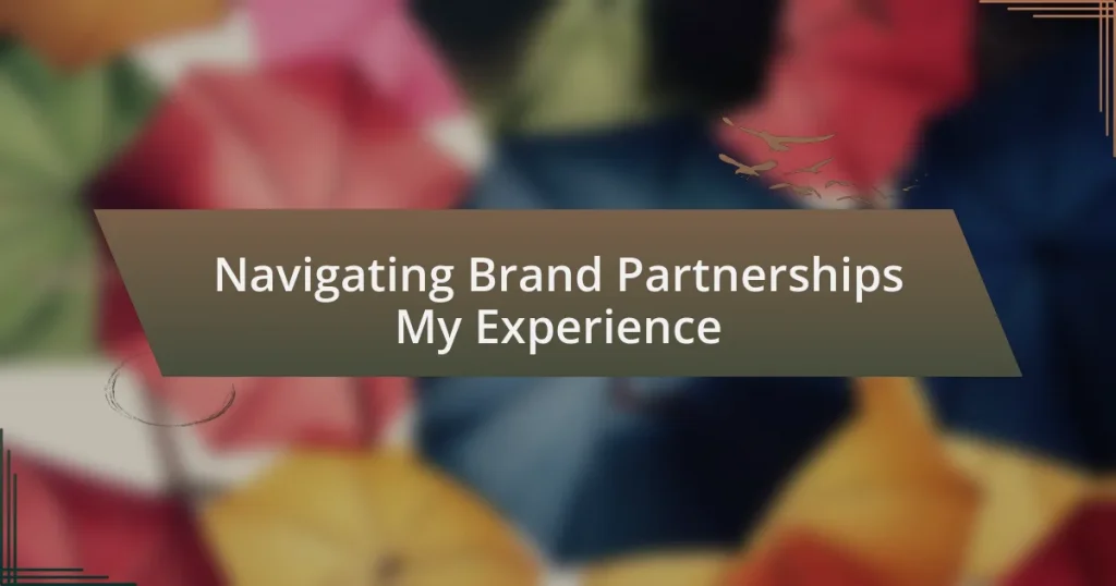 Navigating Brand Partnerships My Experience