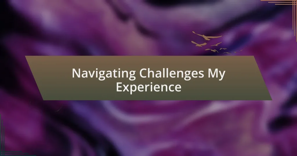 Navigating Challenges My Experience