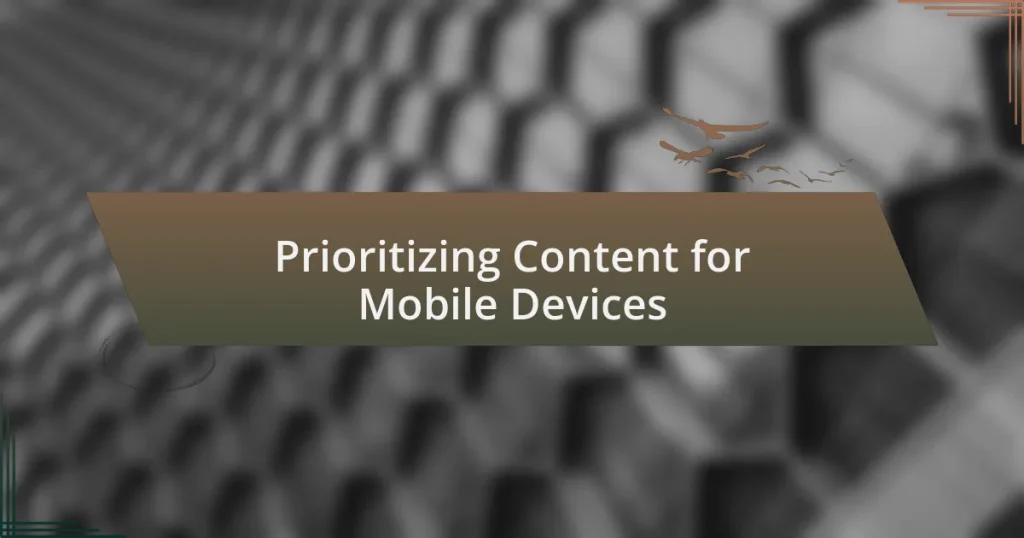 Prioritizing Content for Mobile Devices